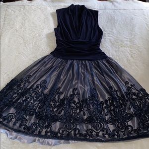Navy blue retro style dress!